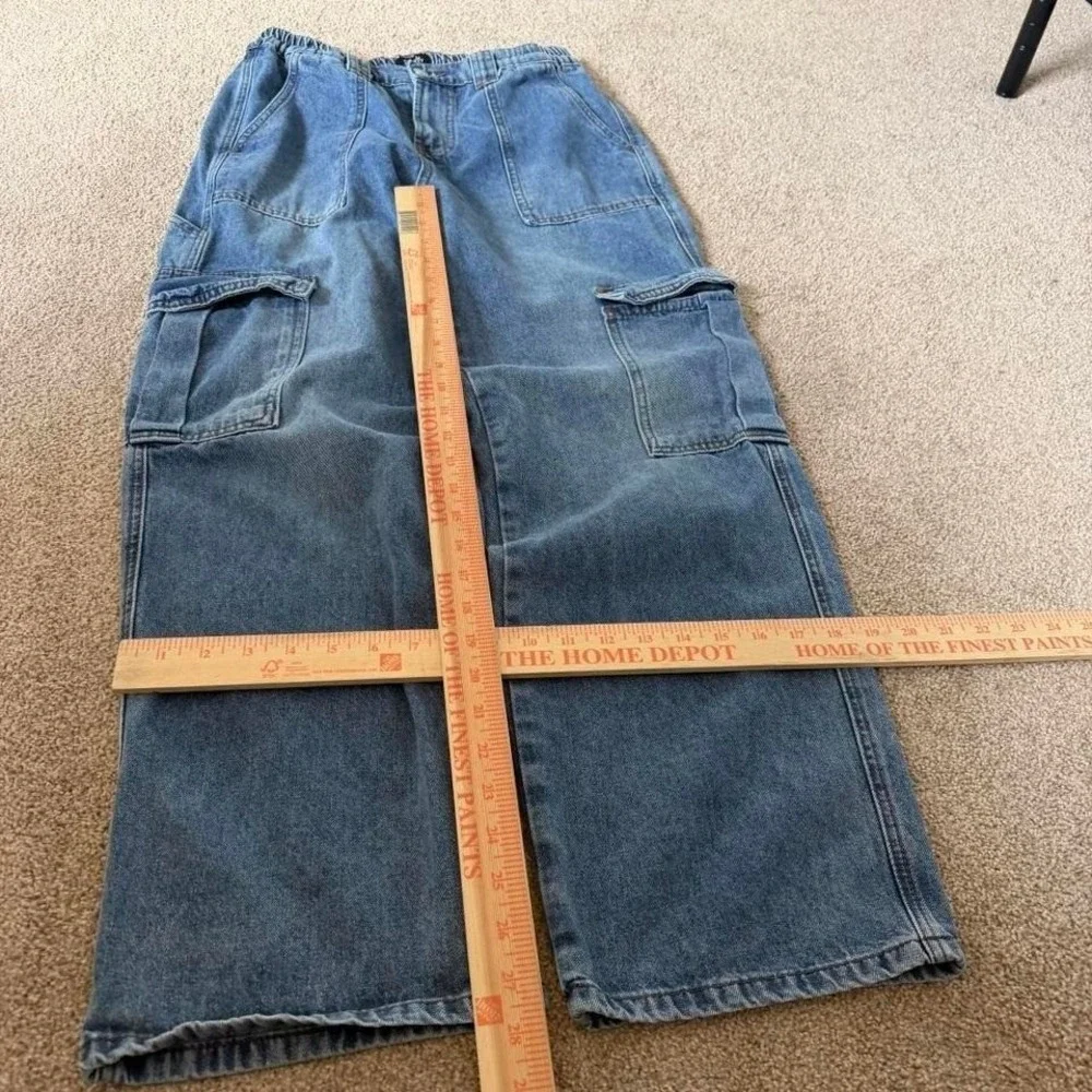 28x28 Blue Baggy Wide Leg Skater Cargo Pants Y2K Grunge Vintage